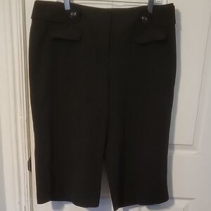 Classic Black Capris with Button Details
